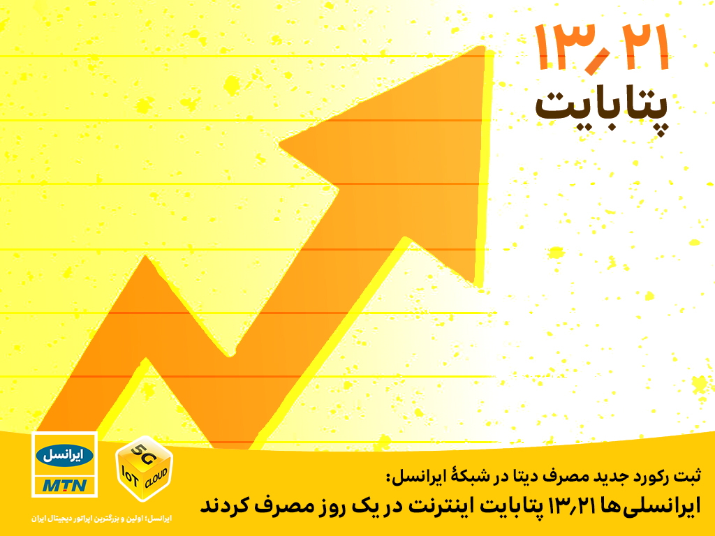 ایرانسلی‌ها ۱۳.۲۱ پتابایت اینترنت در یک روز مصرف کردند